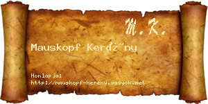 Mauskopf Kerény névjegykártya